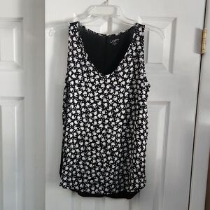 LOFT Monochrome Floral Tank Top
